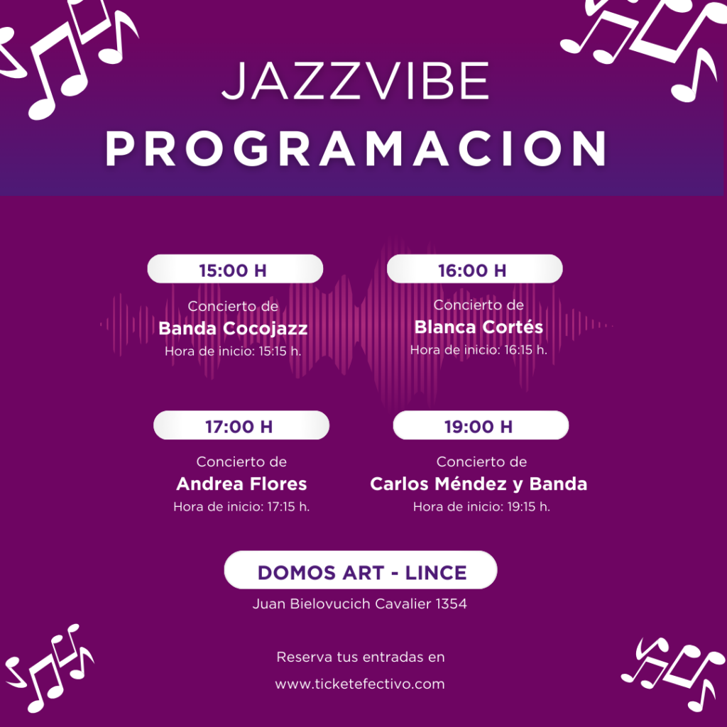 Programación para evento JazzVibes de ticketefectivo